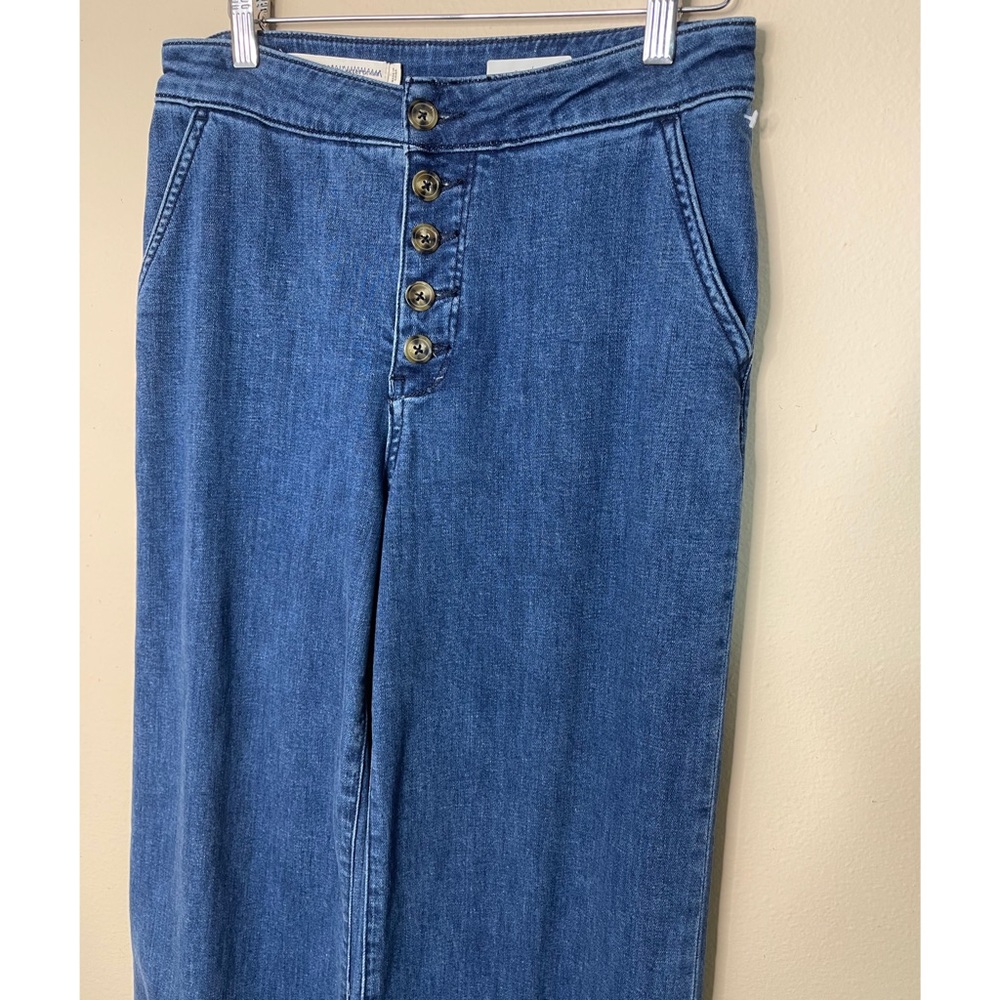 Anthropologie pilcro and theLetter press wide leg button fly jeans 28 - Picture 6 of 9